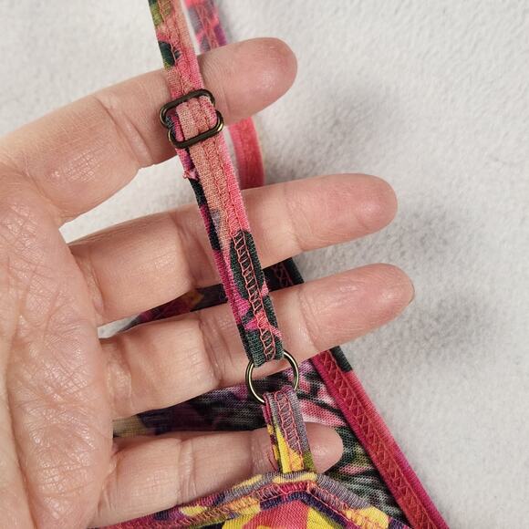 Lucky Brand Babydoll Slip Dress Women M Multicolor Floral Spaghetti Strap - Picture 8 of 15